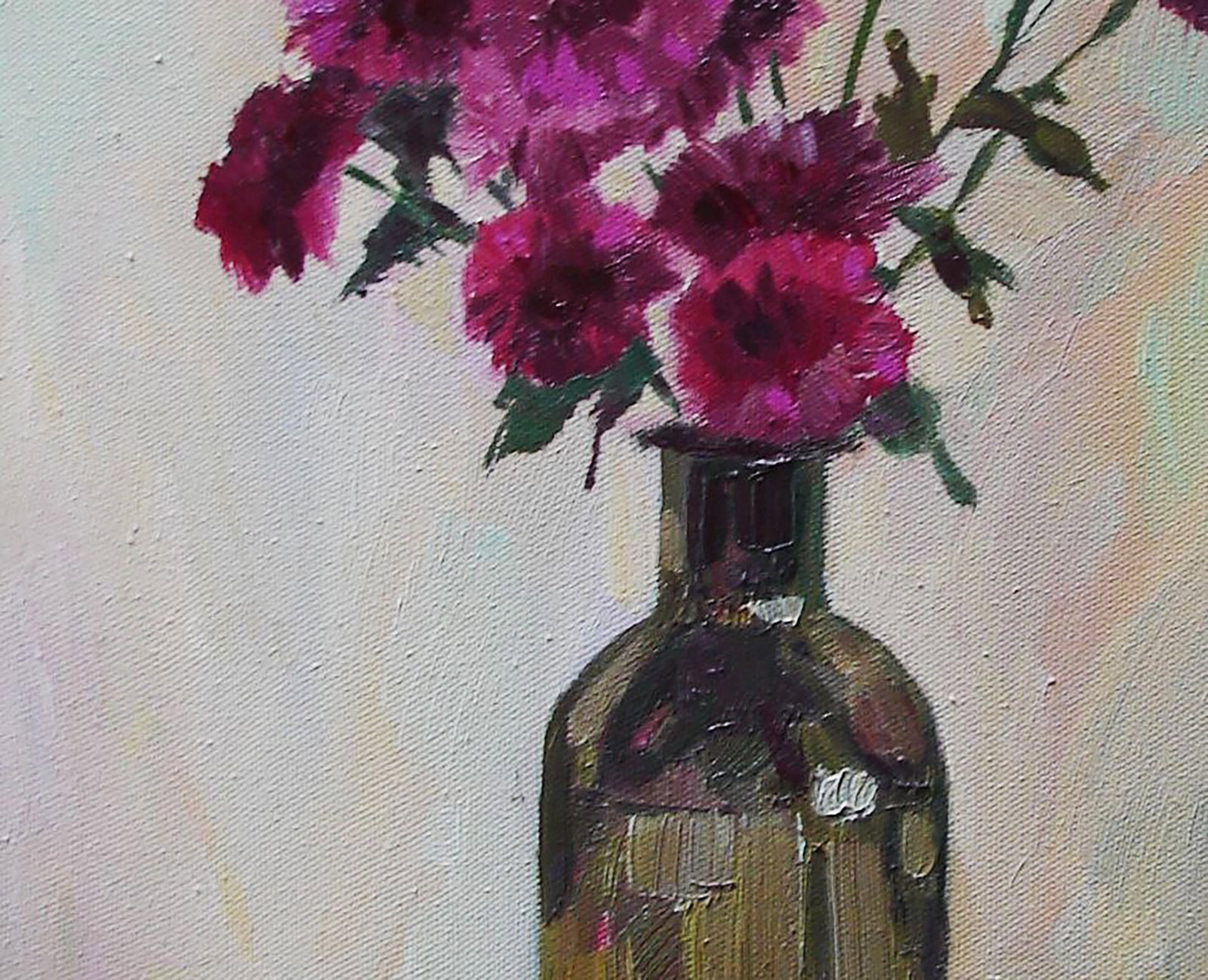 Oil painting Burgundy chrysanthemums Tatyana Shulyak - 3
