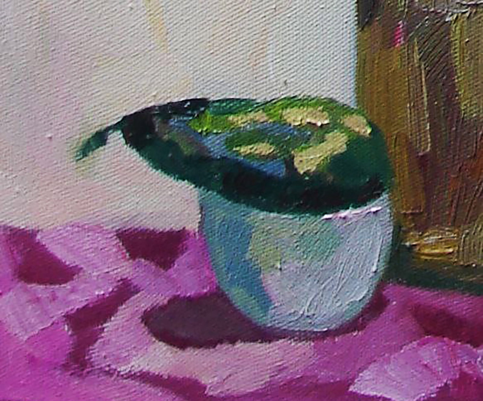 Oil painting Burgundy chrysanthemums Tatyana Shulyak - 4