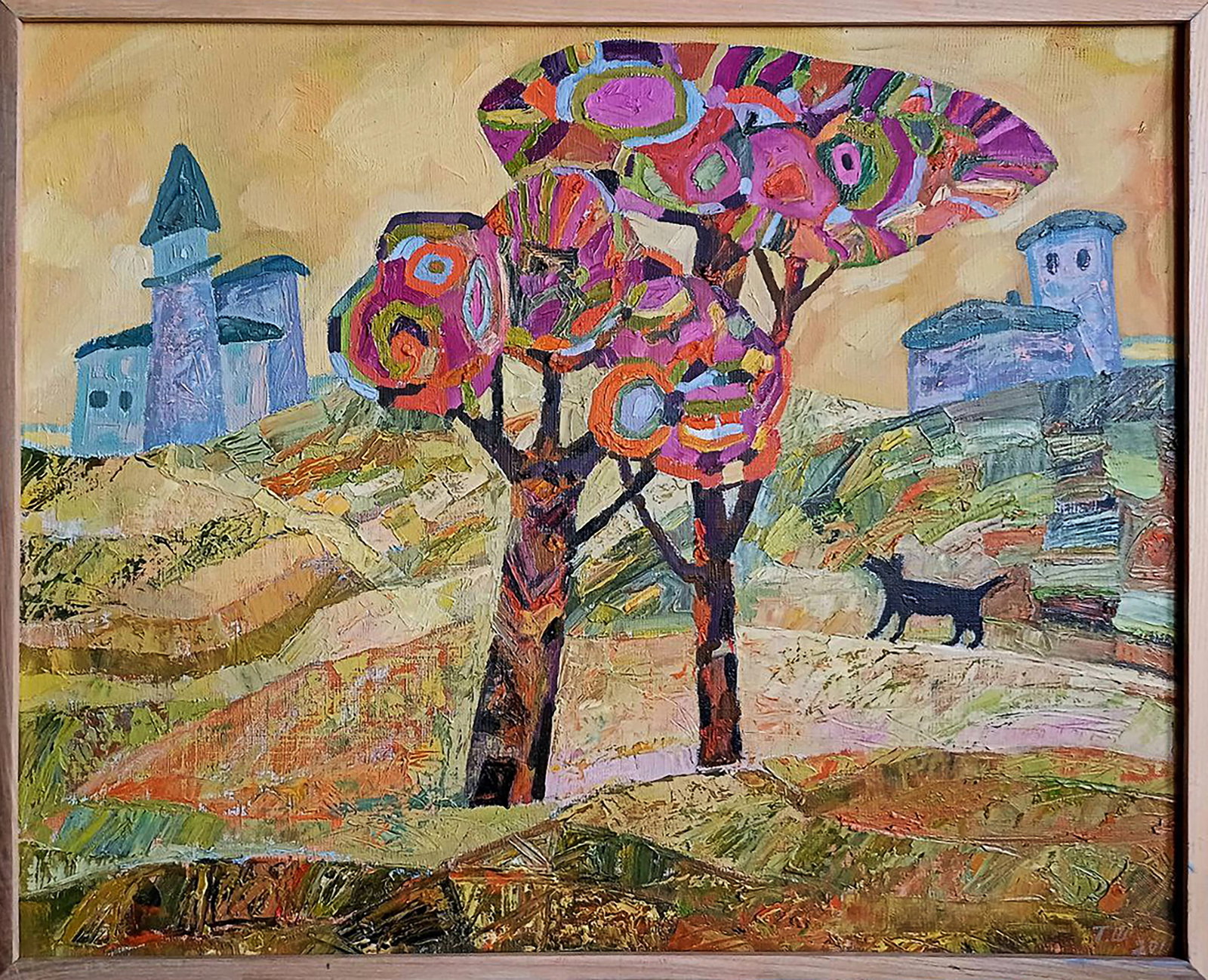 Oil painting Village in the mountains Tatyana Shulyak: Title: Oil painting Village in the mountains Tatyana Shulyak Description: 70SHUL Painter: Tatyana Shulyak Size: 50x62 cm/19.68x24.40 inches Components: oil, canvas Original painting CONDITION: excelle