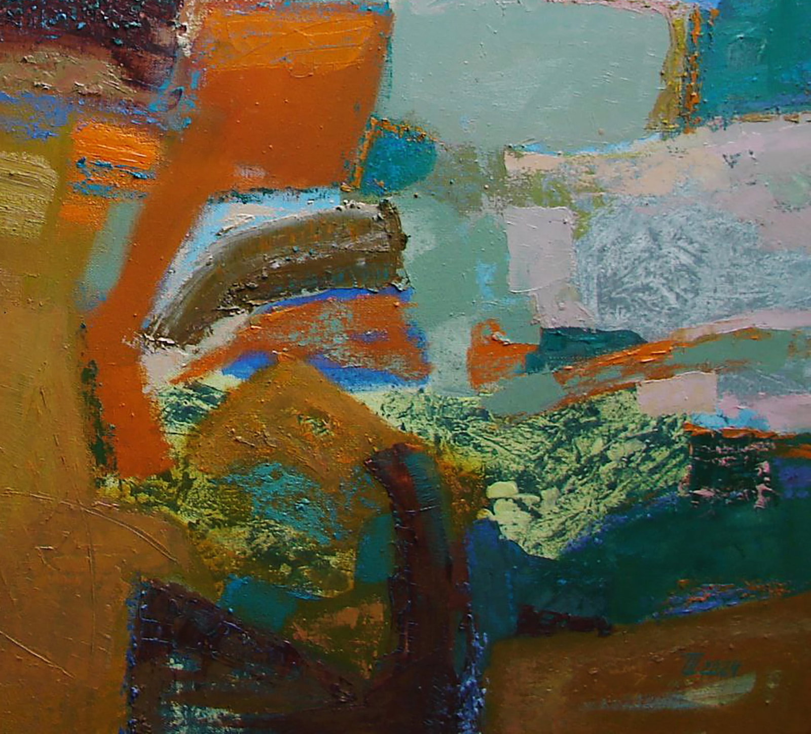 Oil painting Mint colors in geometry Tatyana Shulyak - 5