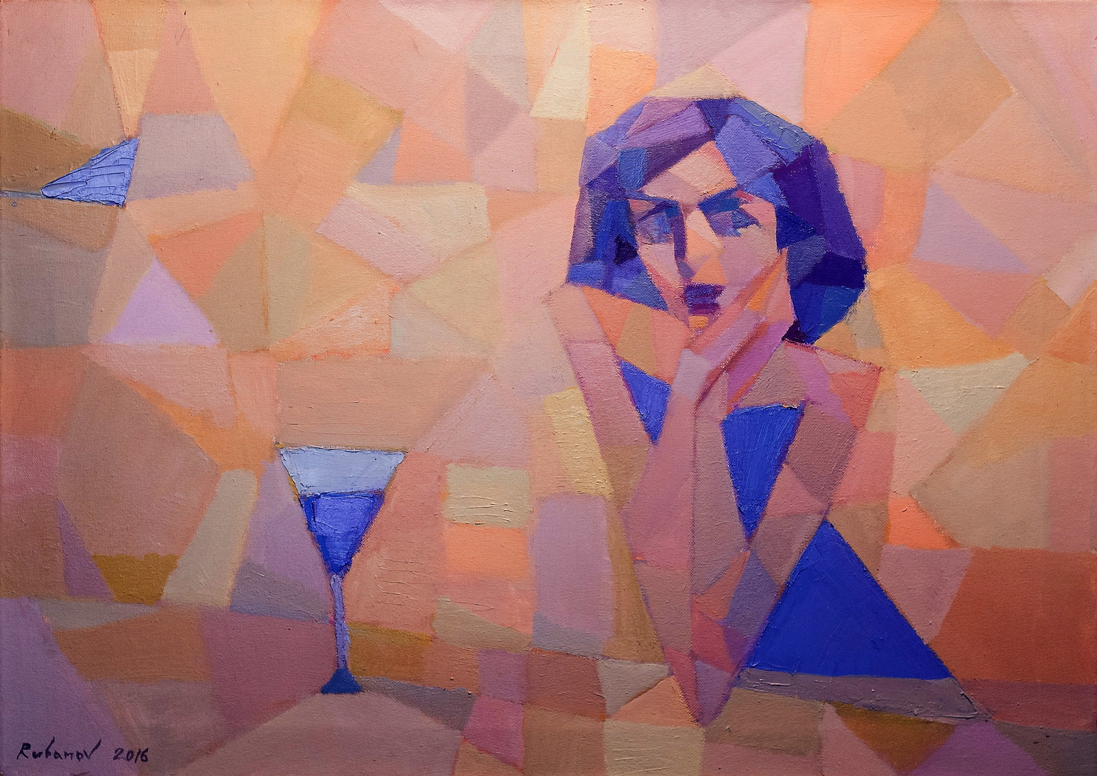 Oil painting Purple Glass of Reflection Alexey Rubanov: Title: Oil painting Purple Glass of Reflection Alexey Rubanov Description: 7RUBAN Painter: Alexey Rubanov Size: 50x70 cm/19.68x27.55 inches Components: oil, canvas Original painting CONDITION: