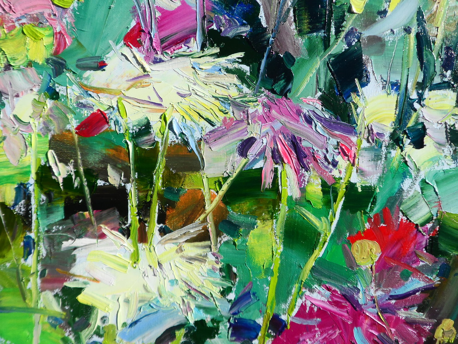 Oil painting Wild Dahlia Flowers Yegor Dulin - 2