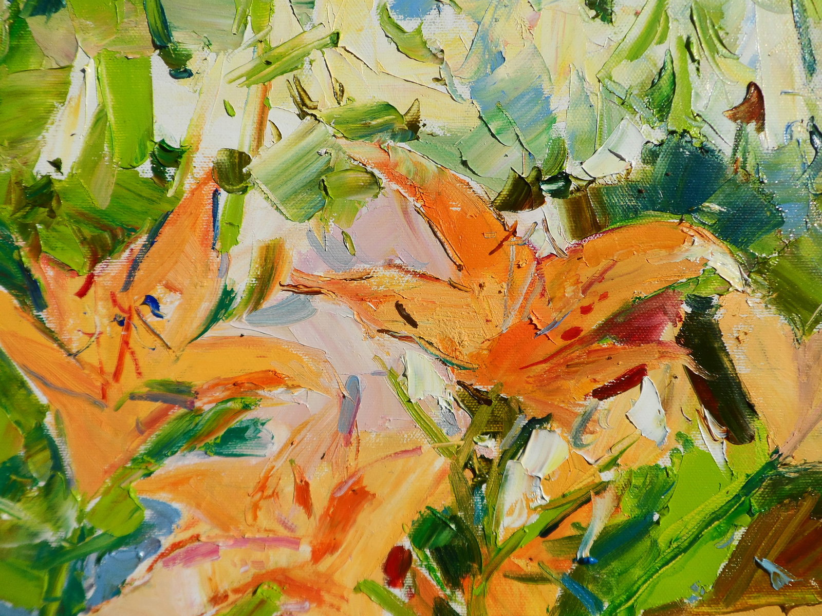 Oil painting Orange and White Lilies flowers Yegor Dulin - 2