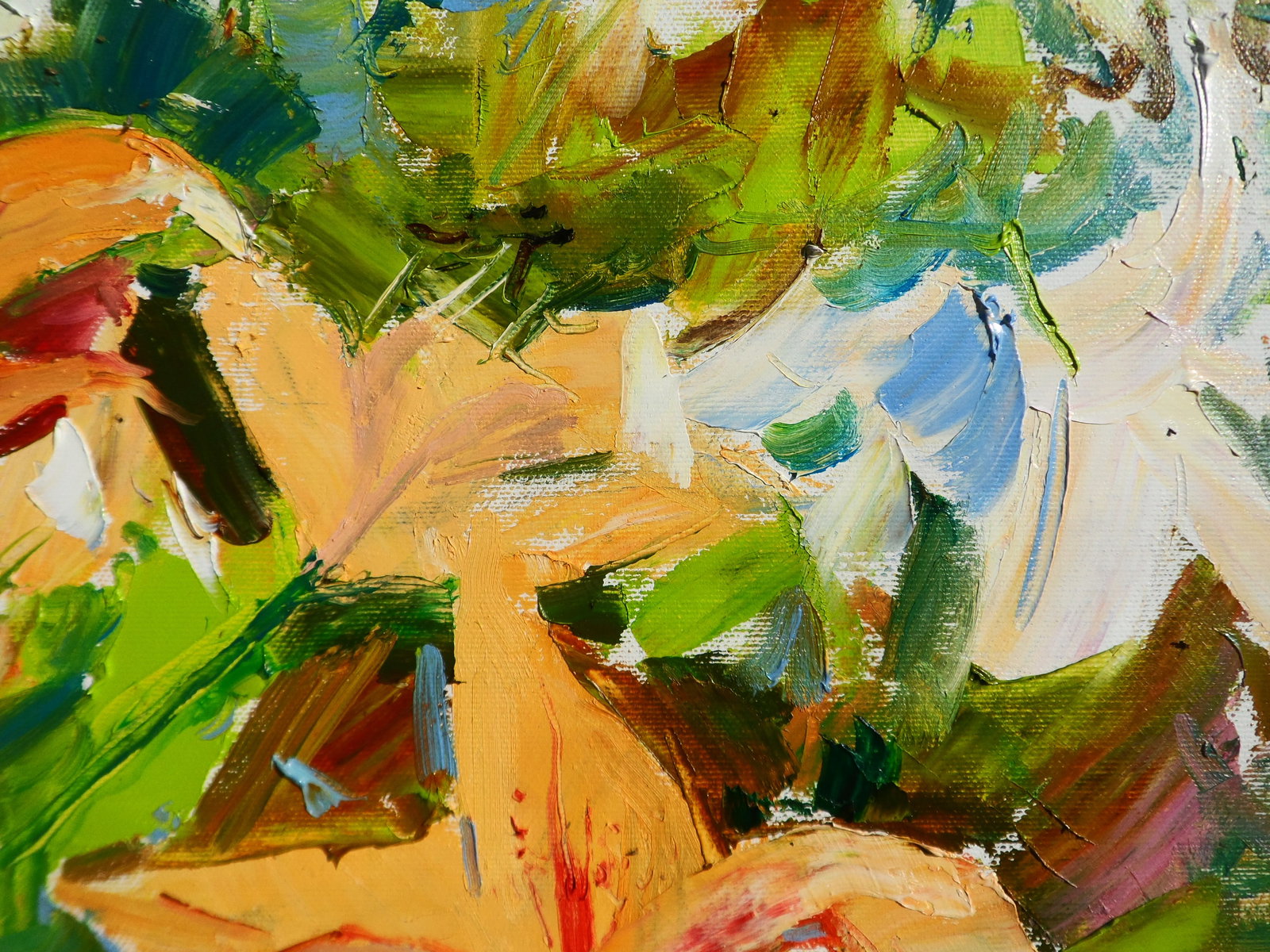 Oil painting Orange and White Lilies flowers Yegor Dulin - 4