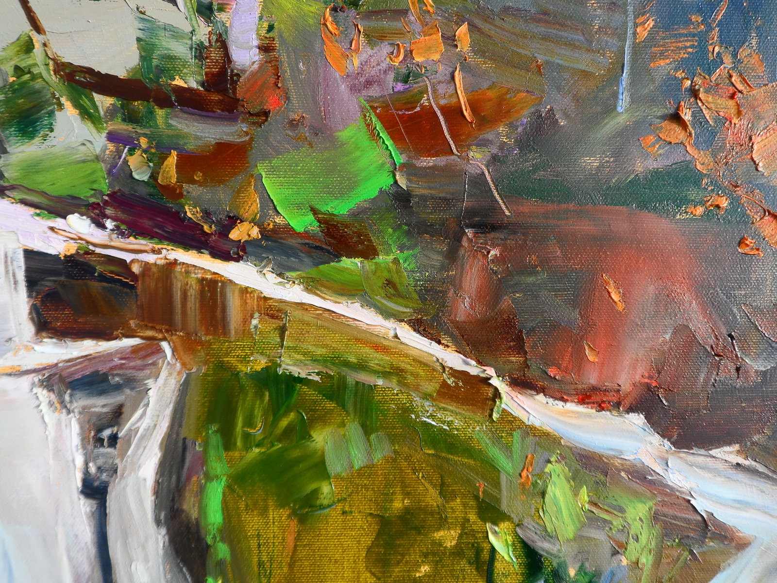 Oil painting Mountain river in Forest Yegor Dulin - 6