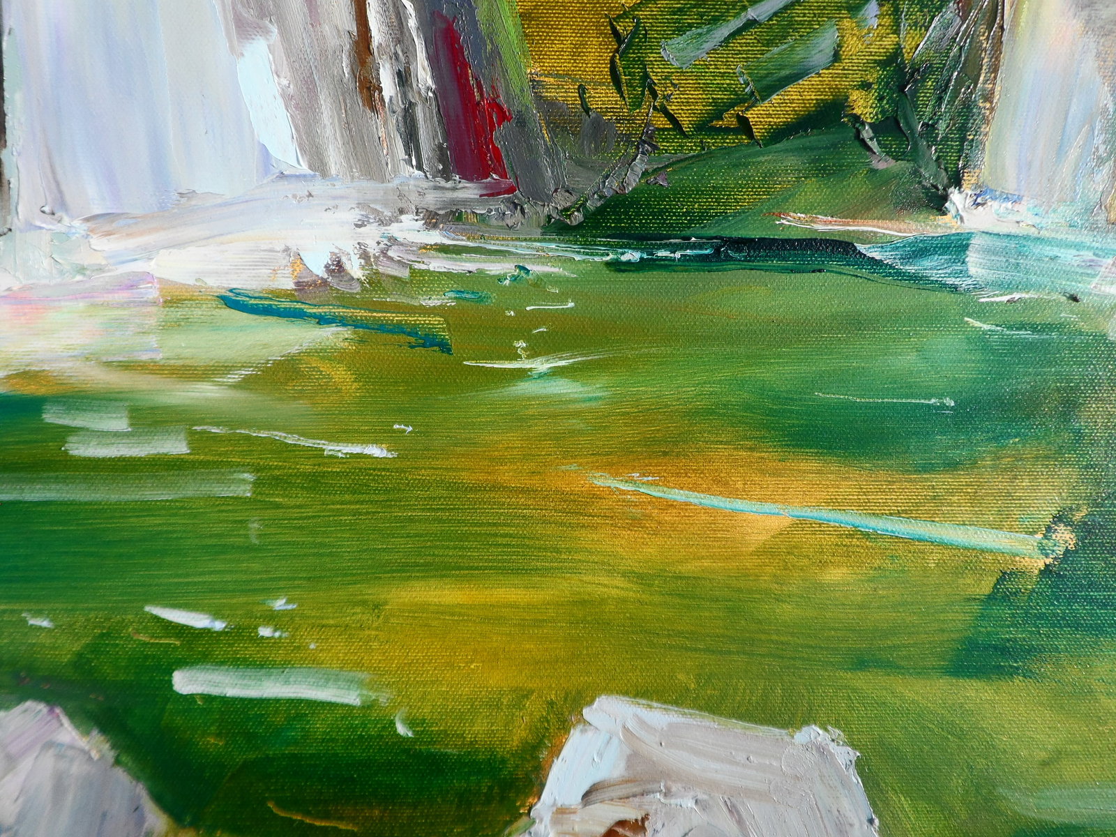 Oil painting Mountain river in Forest Yegor Dulin - 8