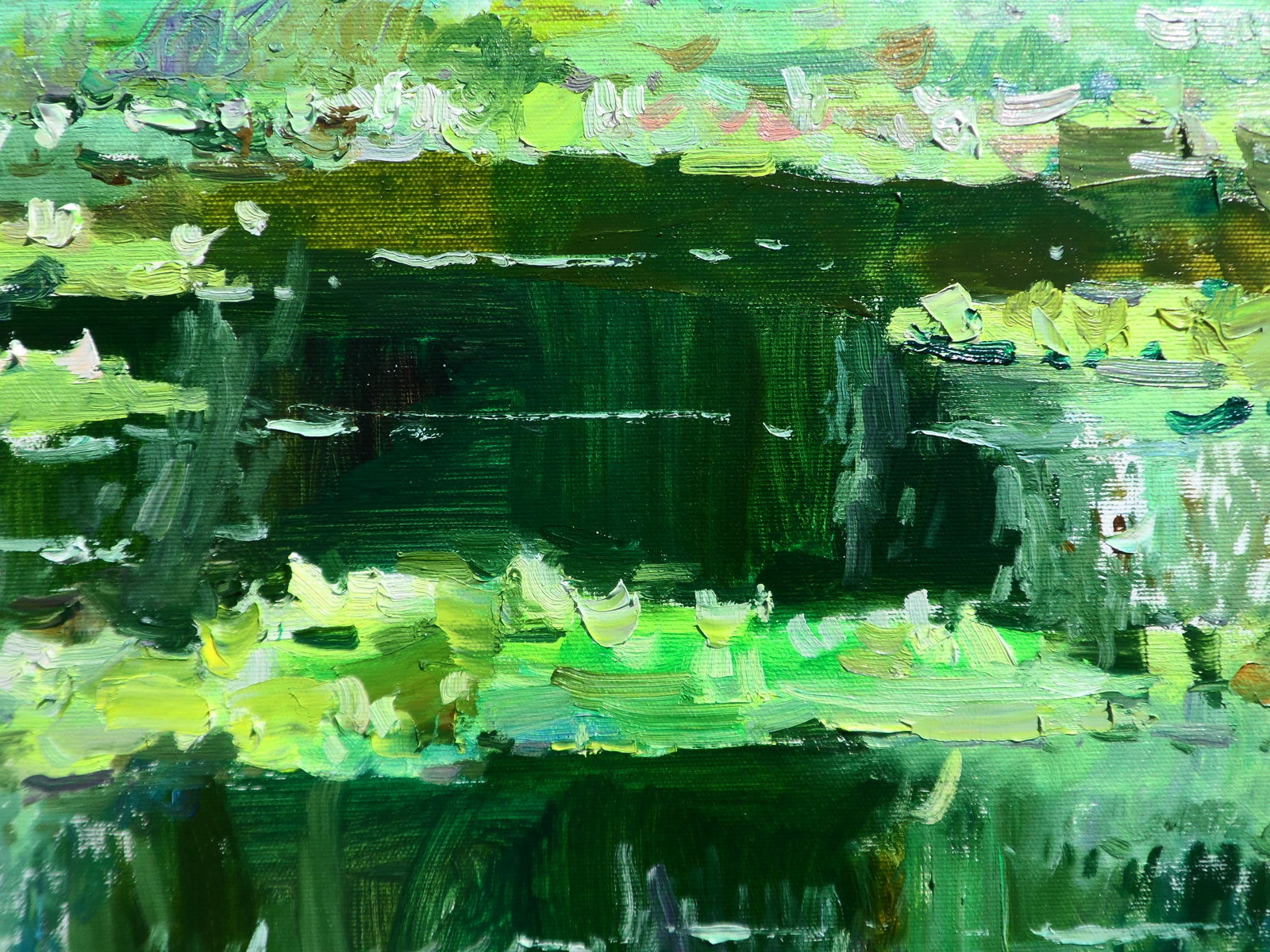 Oil painting Water Lilies in a Forest Lake Yegor Dulin - 2