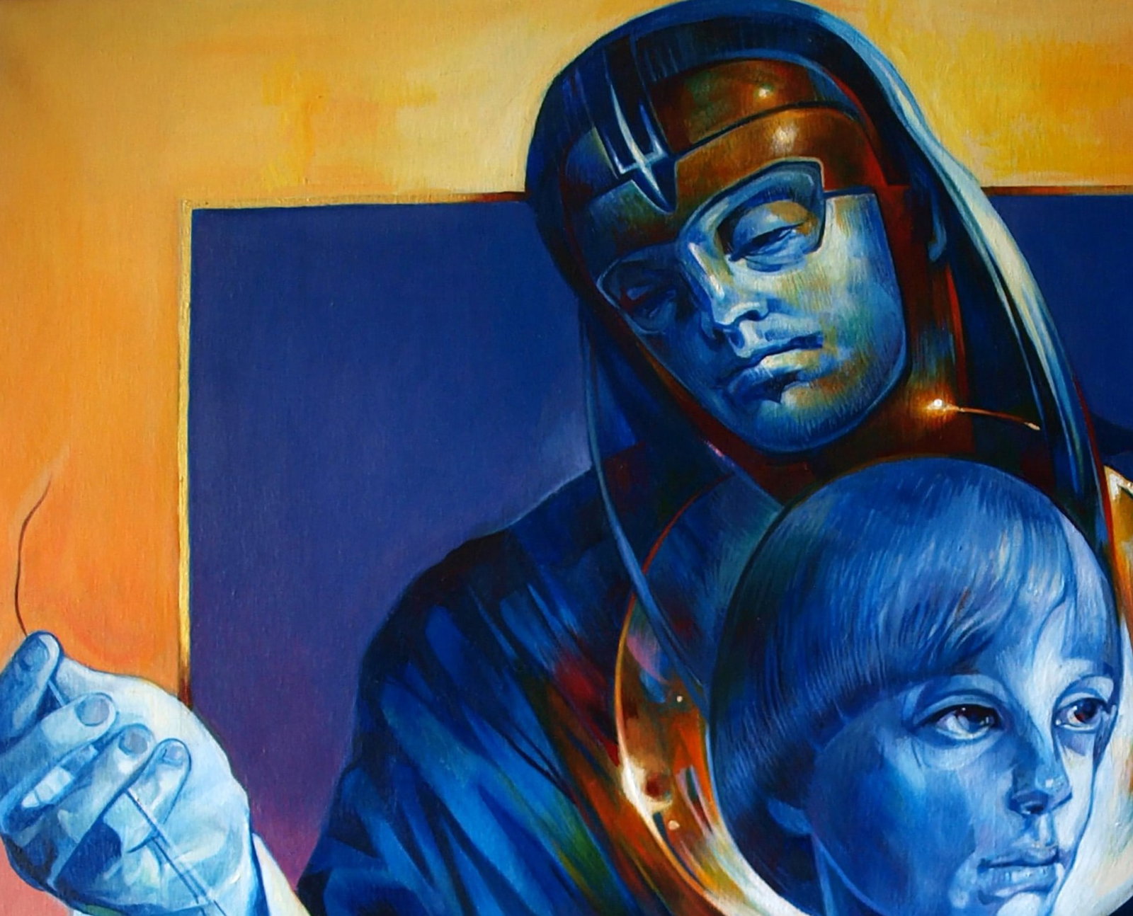 Oil painting Enjoying Father Konsta G. Amelinn - 2