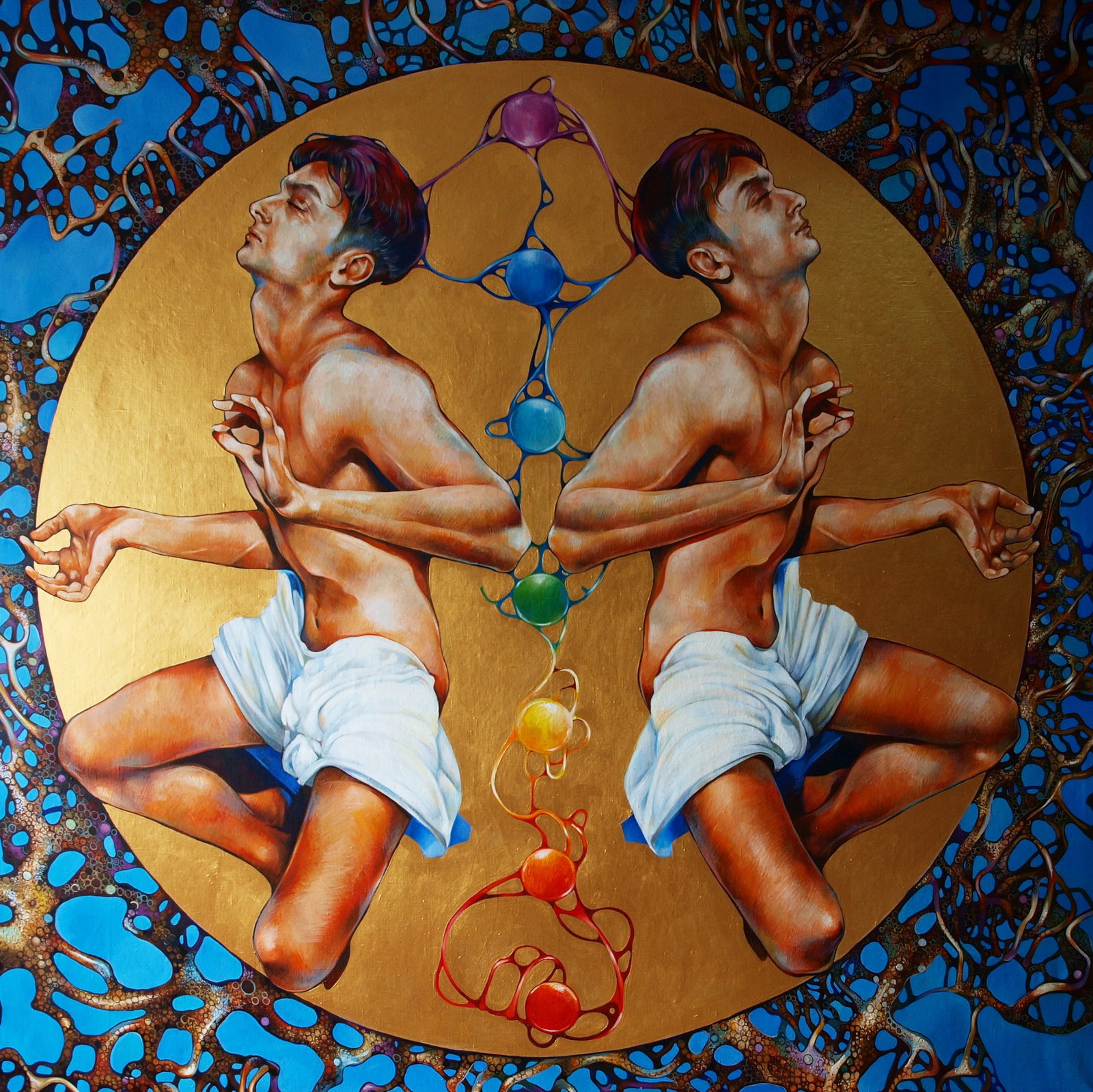 Oil painting Merger of two moons Konsta G. Amelinn: Title: Oil painting Merger of two moons Konsta G. Amelinn Description: 28KONS Painter: Konsta G. Amelinn Size: 190x190 cm/74.80x74.80 inches Components: oil, canvas Original painting CONDITION: