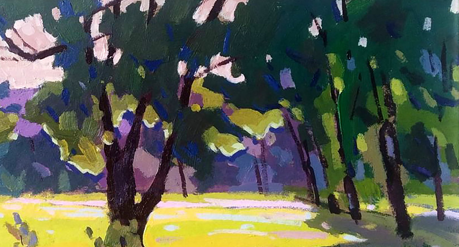 Acrylic painting In the park Serhii Kachyn - 3