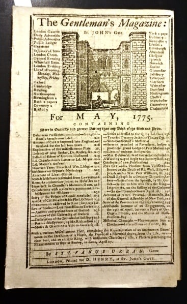 1775 Gentleman's Magazine Lexington and Concord (1 of 5)