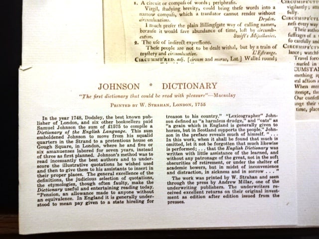 1755 Leaf A Dictionary of the English Language - 3