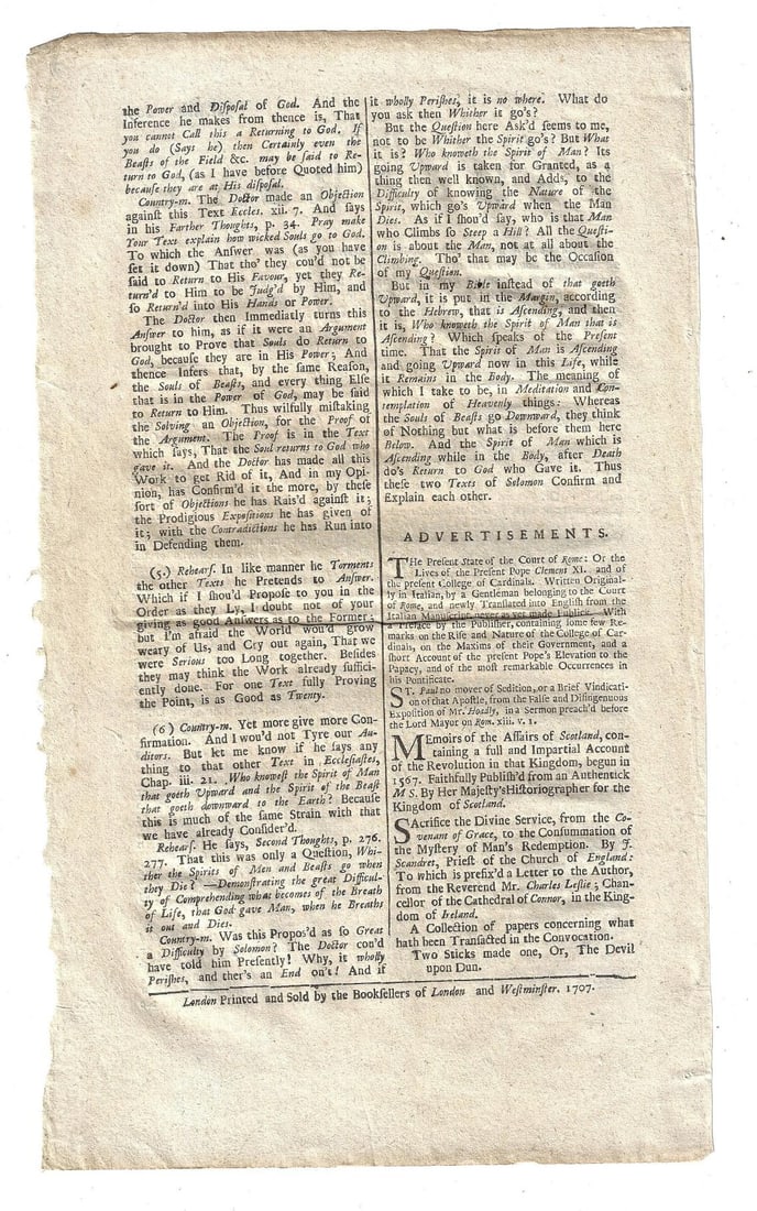 1707 English Newspaper The Rehearsal - 2