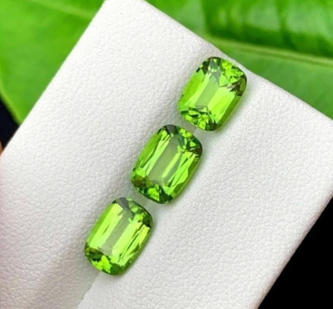 Natural Peridot Gemstone Lot: Green Cushion Cut, August Birthstone, Pakistan Origin - 3