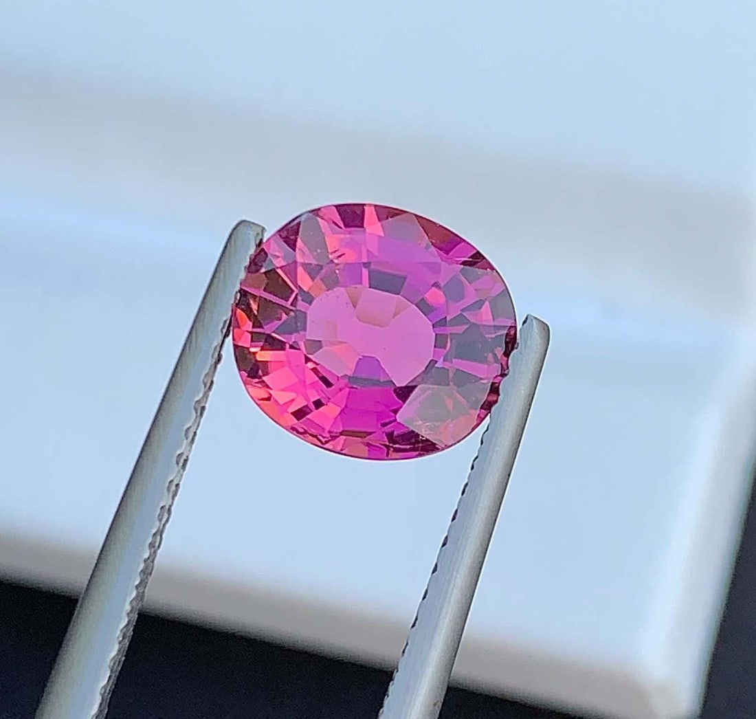 Neon Pink Tourmaline Gemstone: Natural October Birthstone, Africa (2.37 CT) (1 of 2)