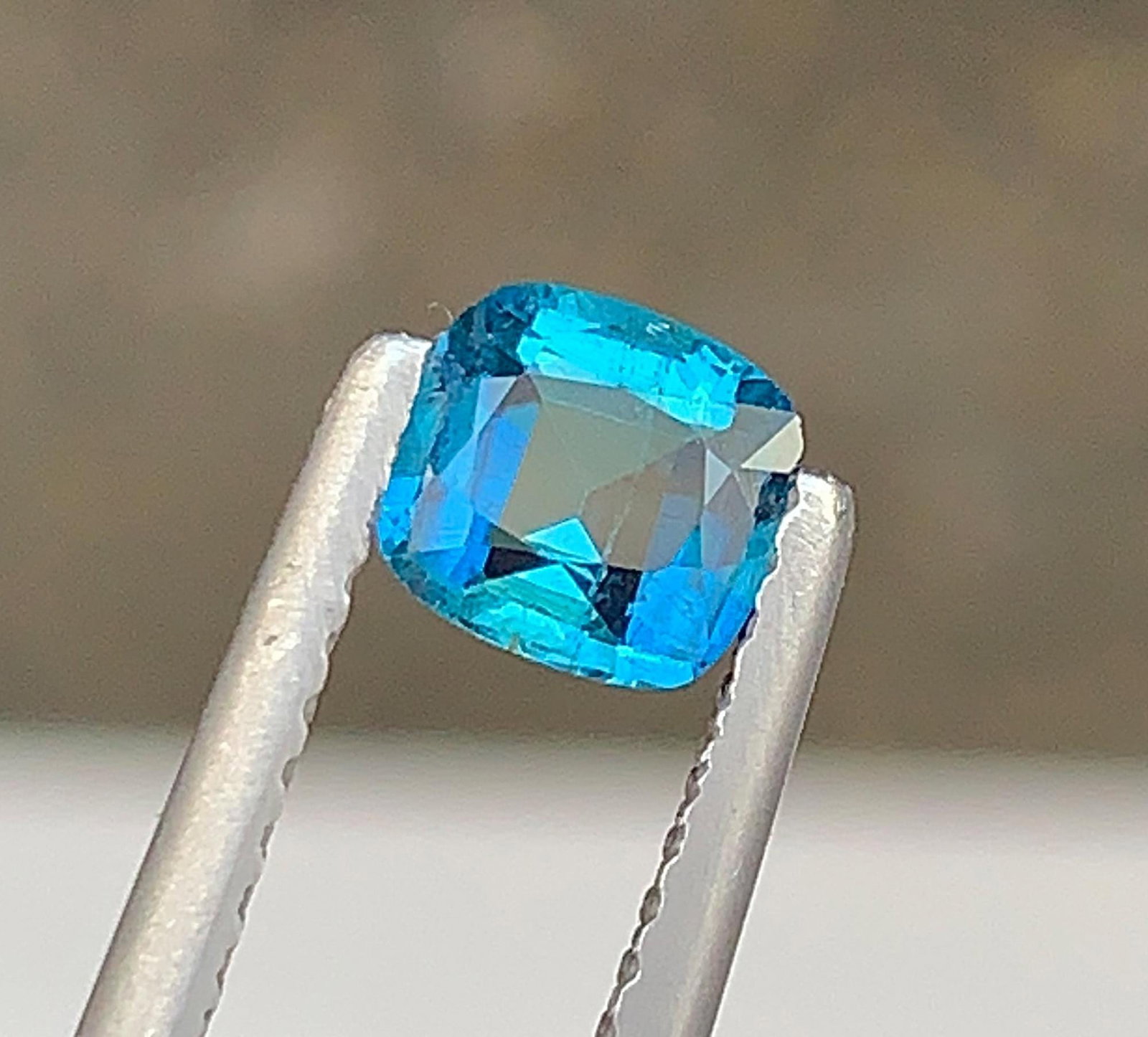 Natural Ink Blue Tourmaline Gemstone: 0.51 Carat Natural Cushion Cut, October Birthstone - 5