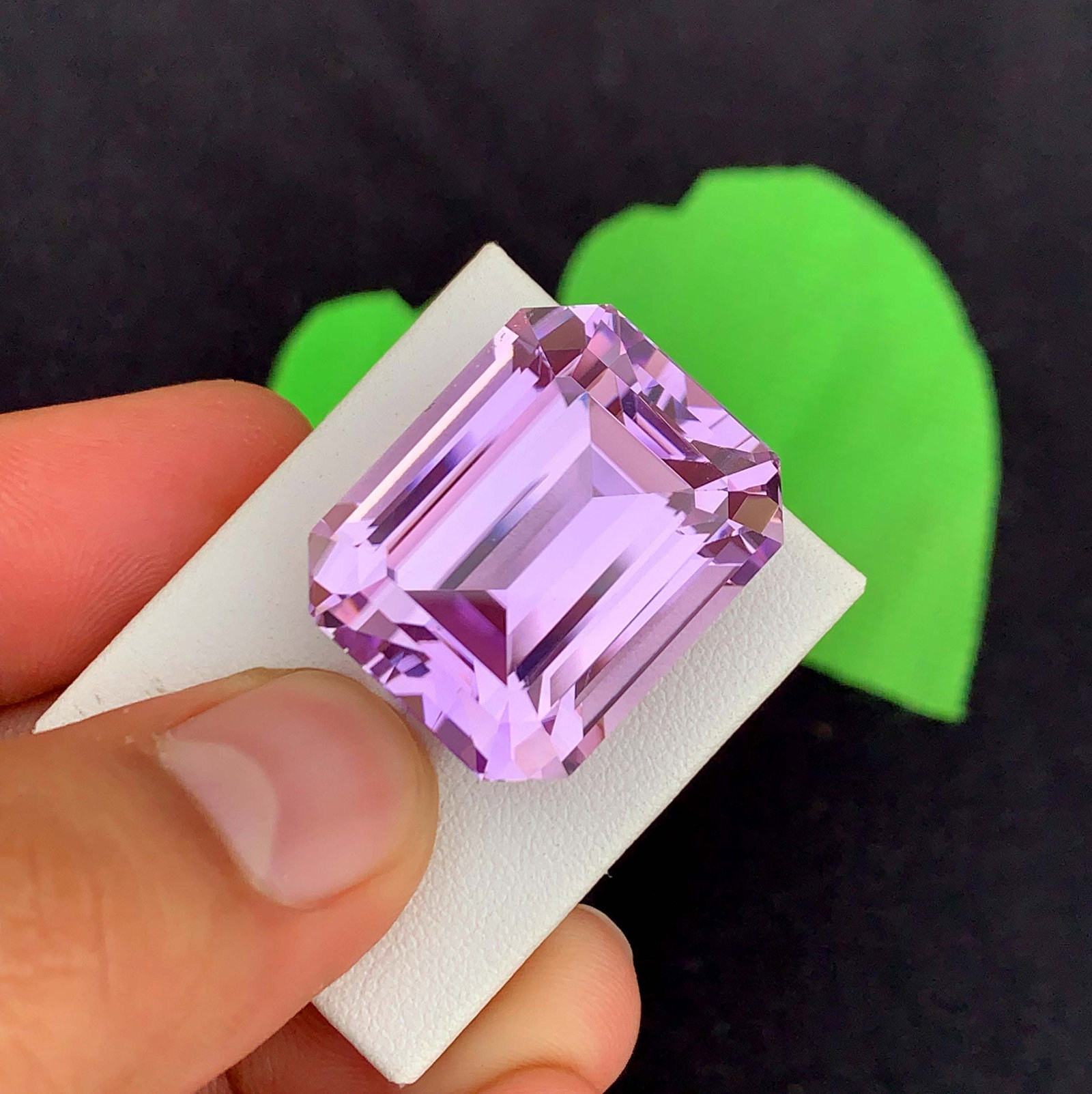 71.75 Carat Purplish Pink Kunzite Gemstone: Emerald Cut October Birthstone - 2