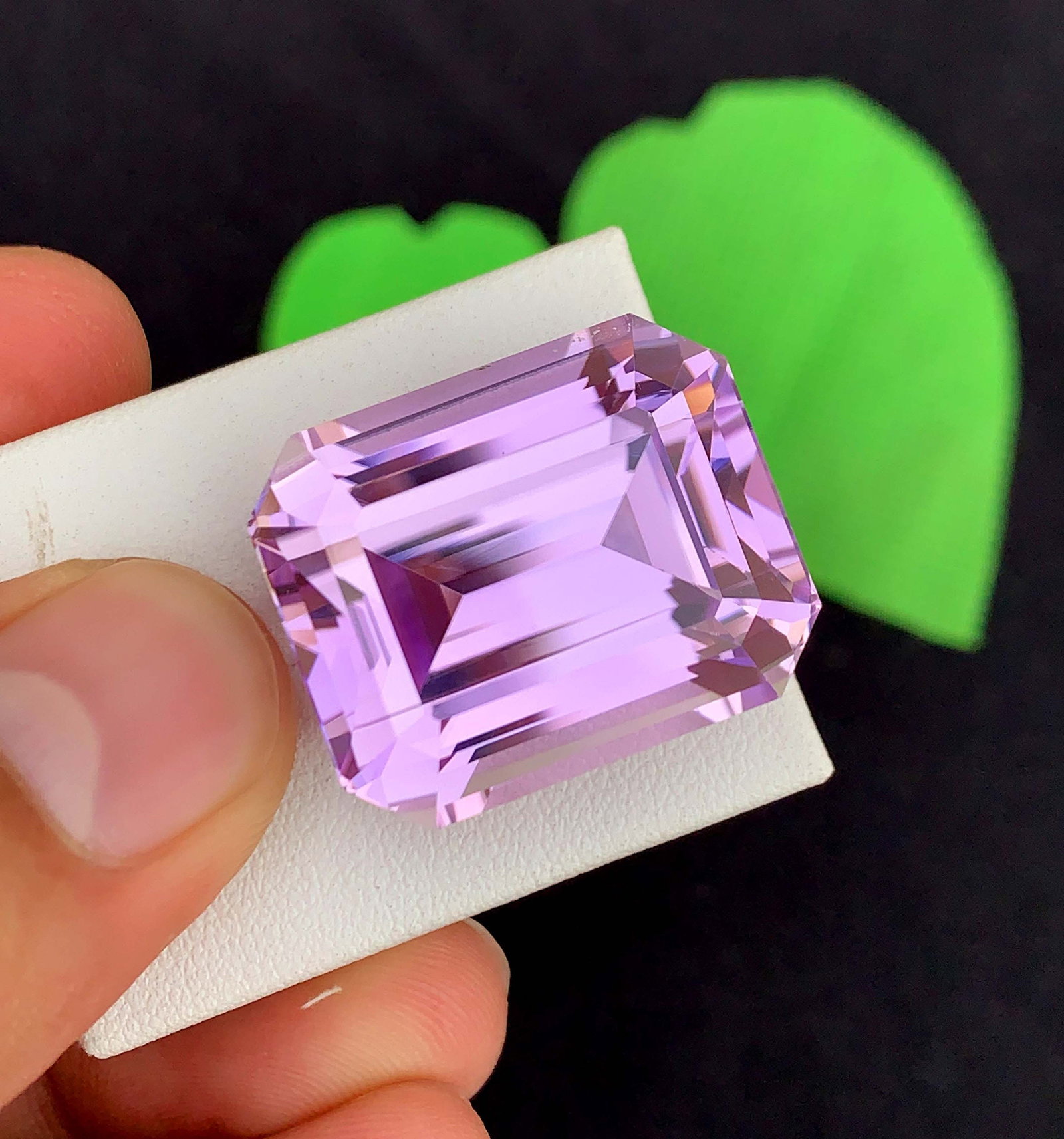 71.75 Carat Purplish Pink Kunzite Gemstone: Emerald Cut October Birthstone - 7