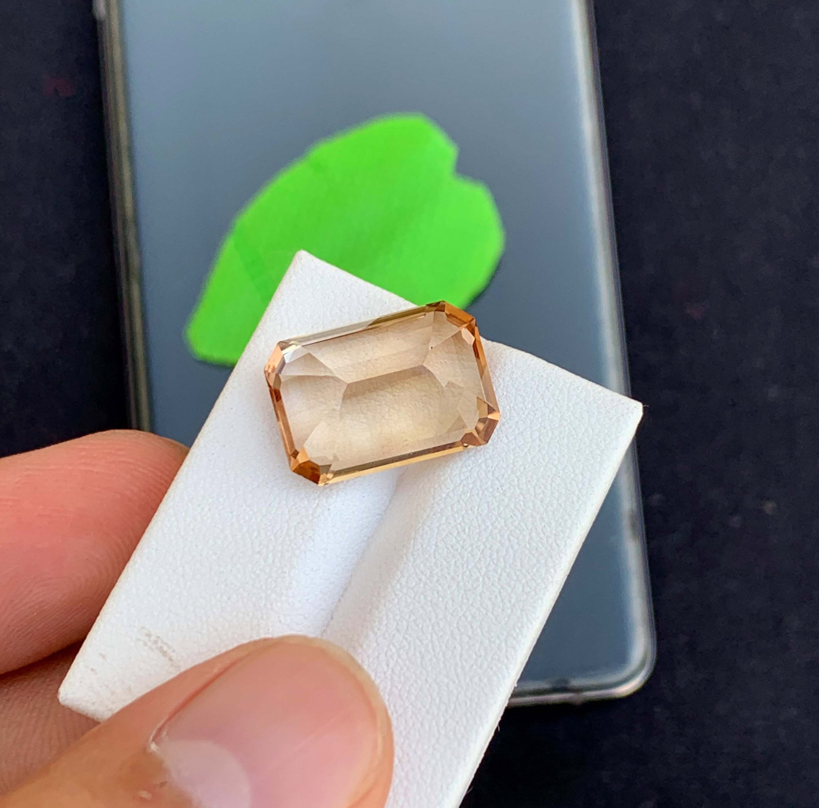 Natural Golden Imperial Topaz Gemstone: Emerald Cut, 20.50 Carats - 2