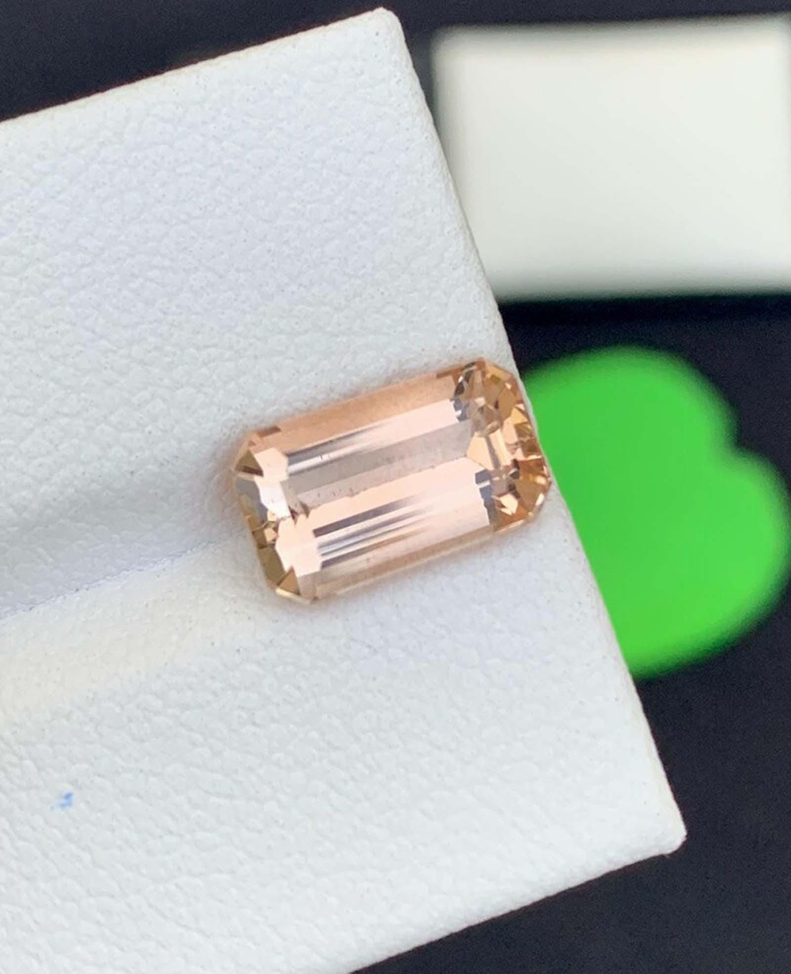 Faceted Emerald Cut Imperial Topaz Gemstone: Golden Yellow November Birthstone - 2