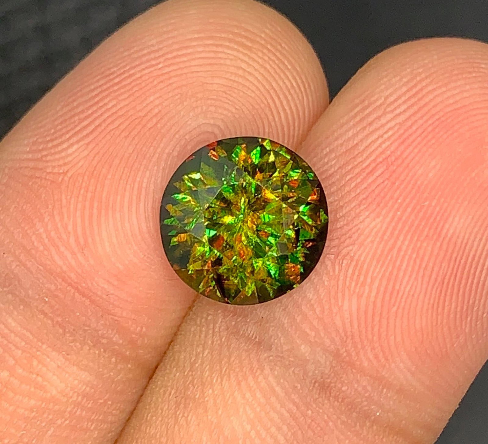 Natural Chrome Sphene Titanite Gemstone: 4.80 Carat Round Cut June Birthstone (1 of 5)