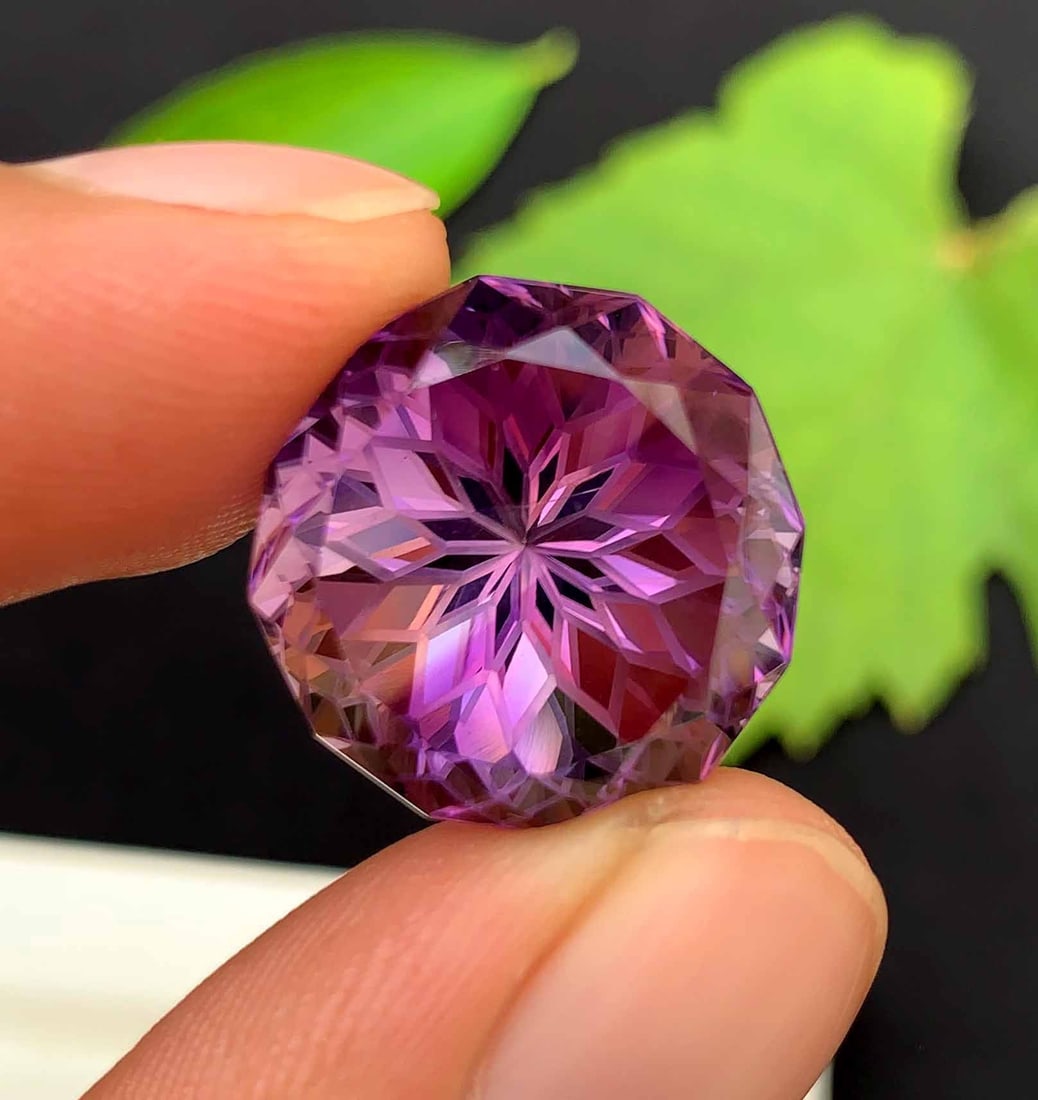 Flower Cut Amethyst Gemstone: Natural February Birthstone, 28.95 Carats (1 of 2)
