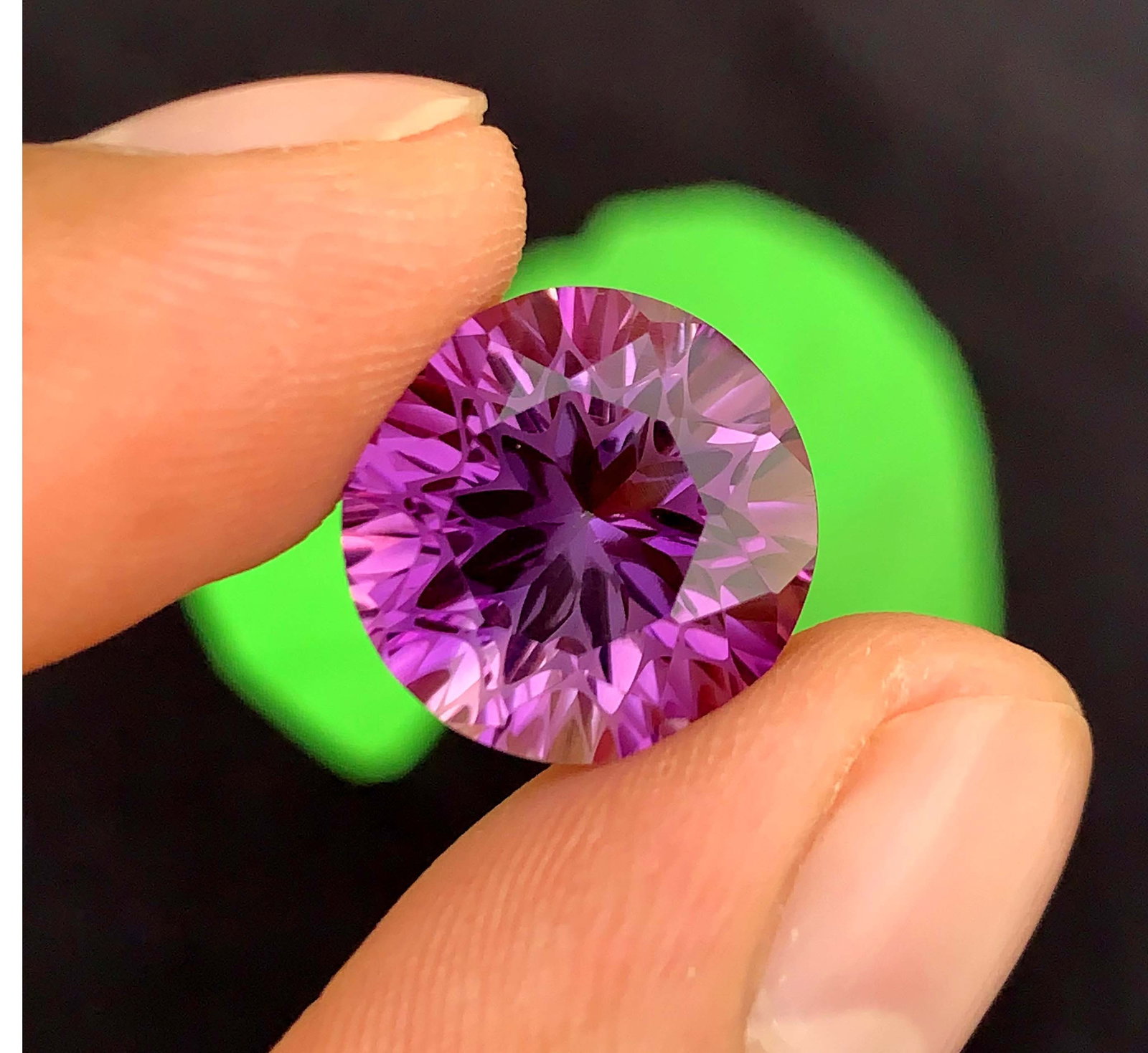 Natural Amethyst Gemstone: 12.36 Carat, Round Fancy Cut, February Birthstone (1 of 4)