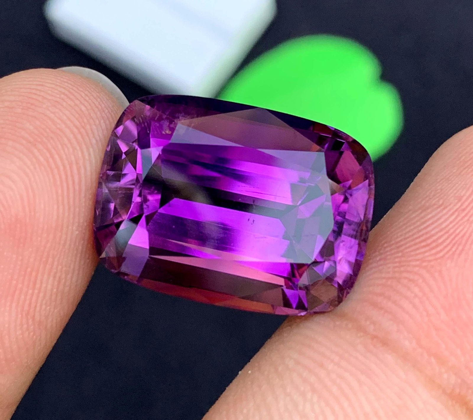 Cushion Cut Amethyst Gemstone: 28.94 Carats, February Birthstone (1 of 5)