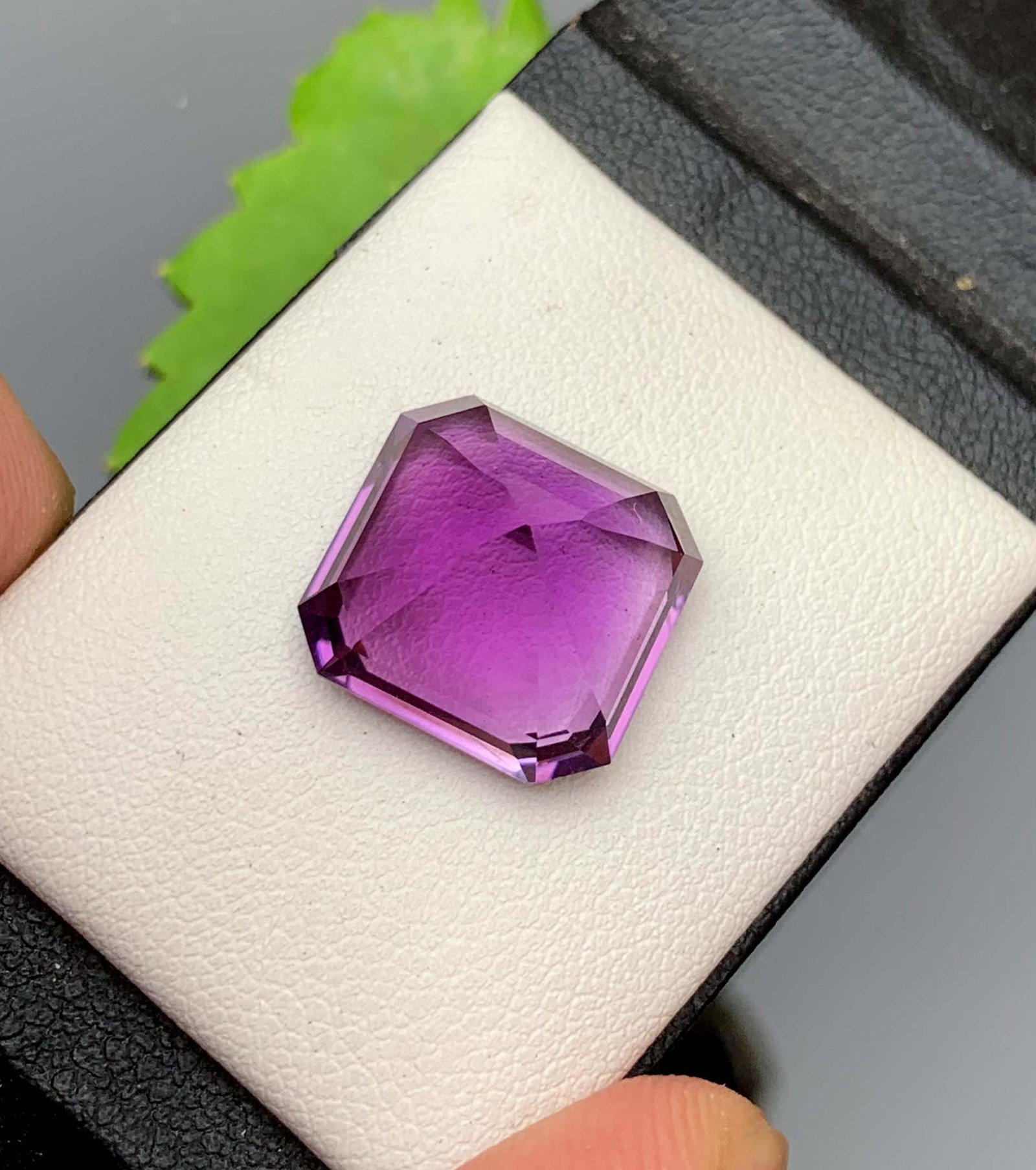 Asscher Cut Amethyst Gemstone: Natural February Birthstone (10.80 Carat) (1 of 5)
