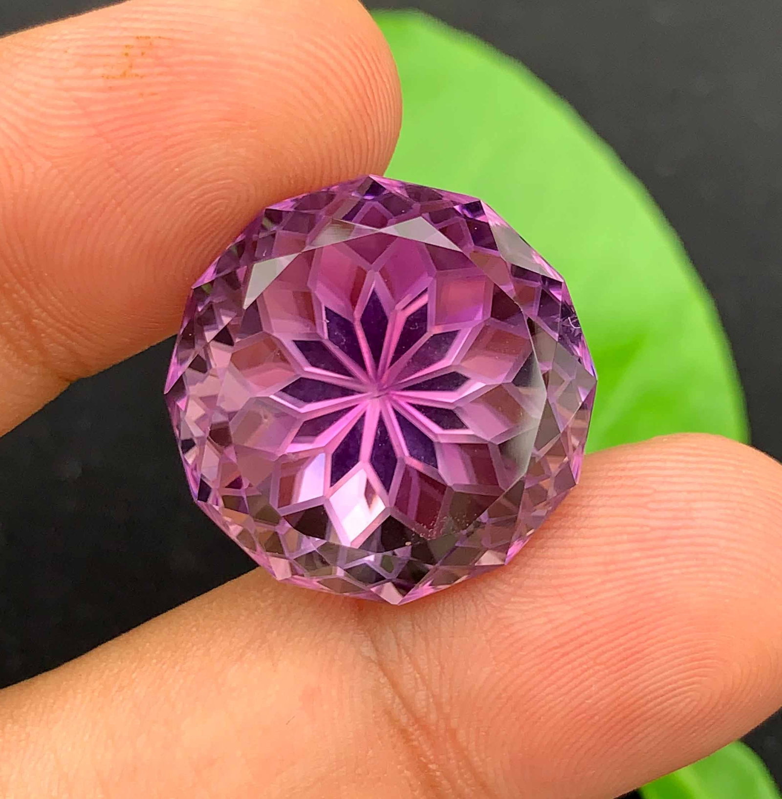 Flower Cut Amethyst Gemstone: 41.80 Carats, February Birthstone (1 of 3)