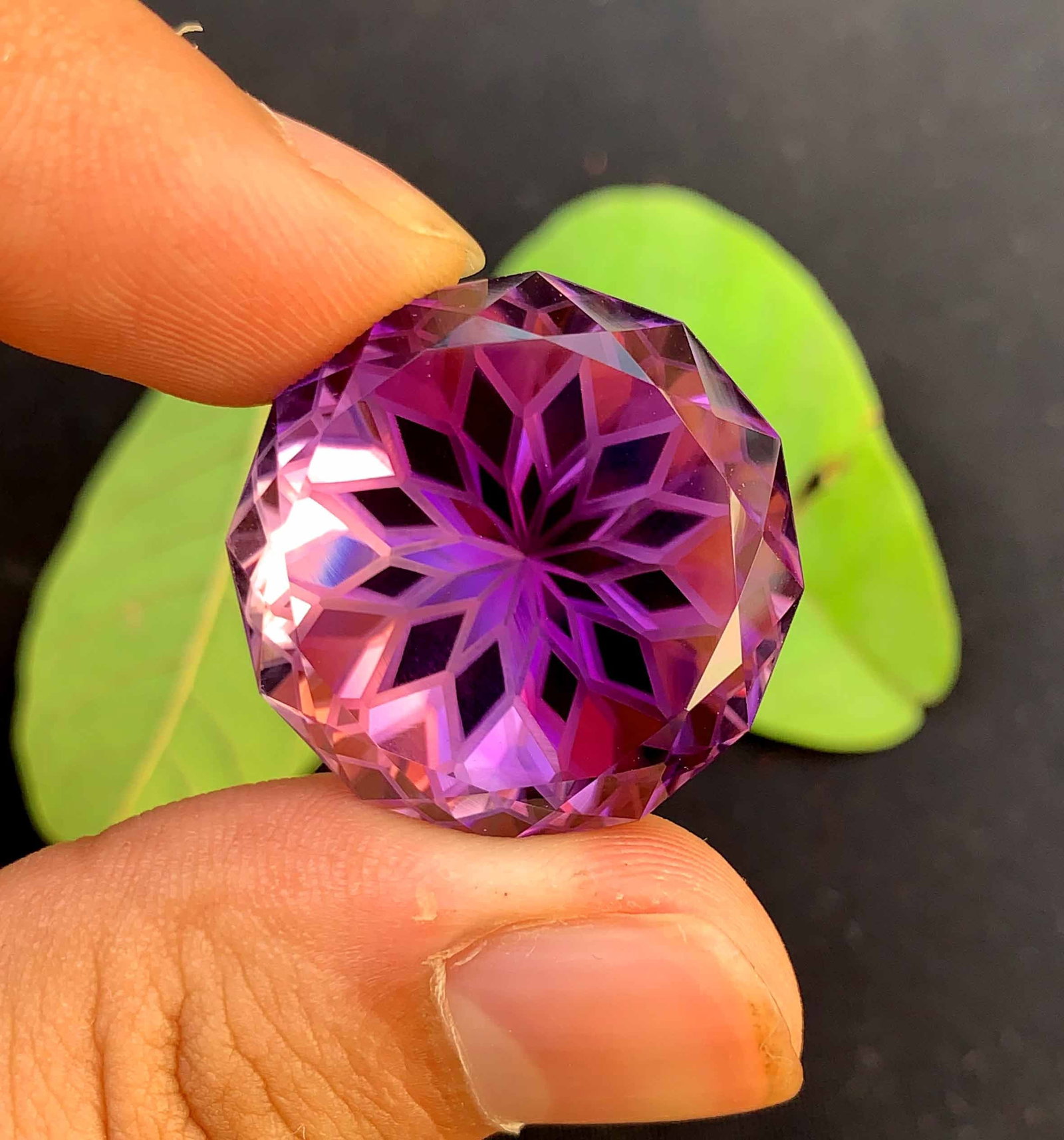 Flower Cut Amethyst Gemstone: 61.25 Carats, February Birthstone - 2