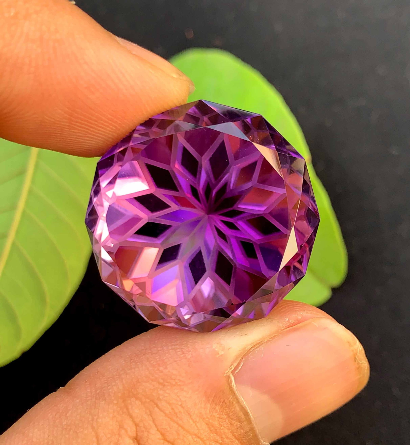 Flower Cut Amethyst Gemstone: 61.25 Carats, February Birthstone - 4