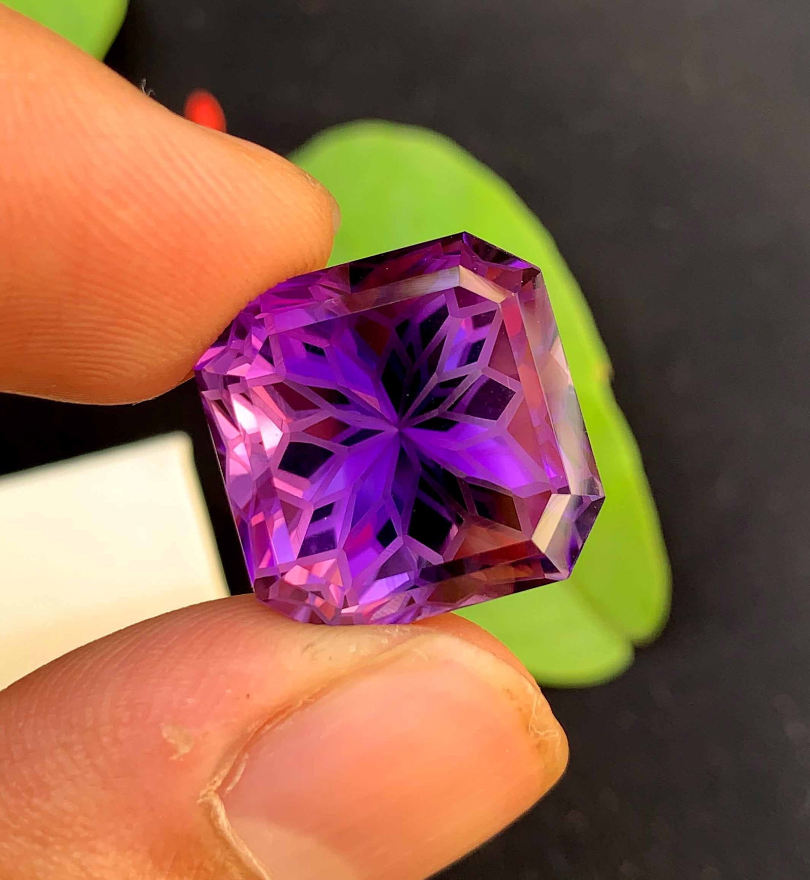 Flower Cut Amethyst Gemstone: 22.95 Carats, February Birthstone (1 of 5)