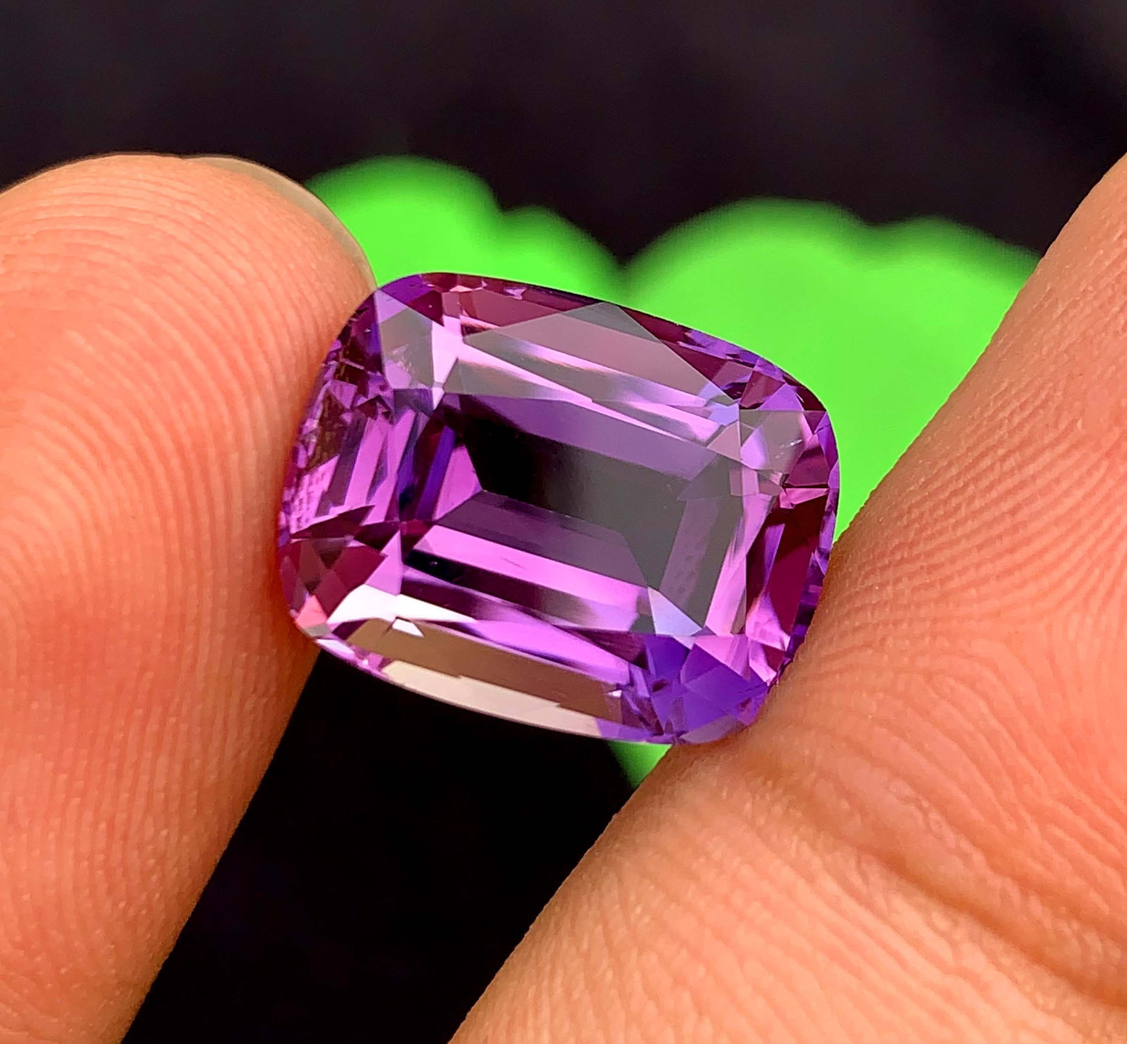 Cushion Cut Amethyst Gemstone: Natural February Birthstone, 10.95 Carats (1 of 3)