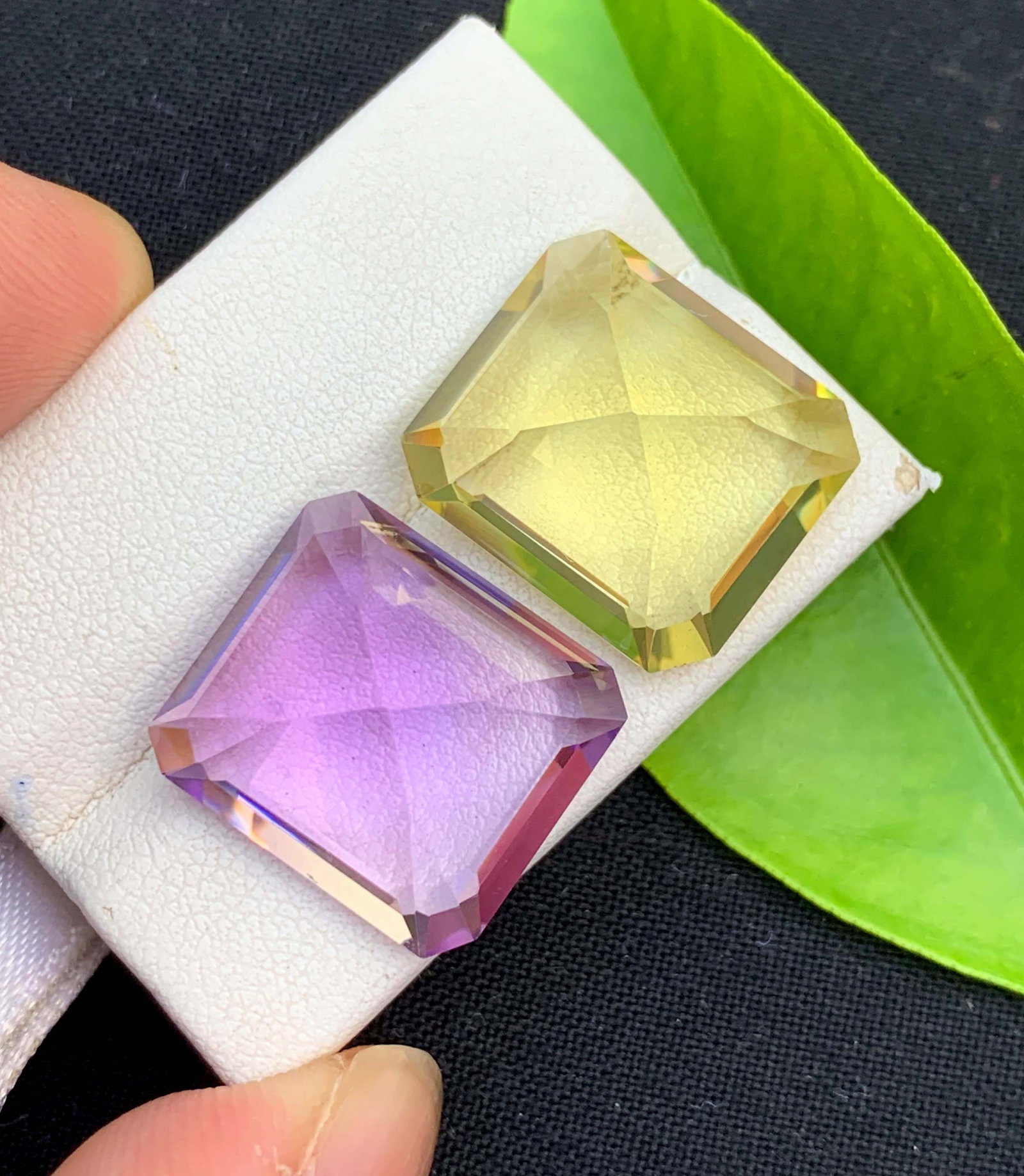 Natural Amethyst & Citrine Gemstone Pair: Fancy Cut February Birthstone (34.10 Carat): Title: Natural Amethyst & Citrine Gemstone Pair: Fancy Cut February Birthstone (34.10 Carat)Description: Materials: Gemstone: Amethyst Carat weight: 34.10 Natural