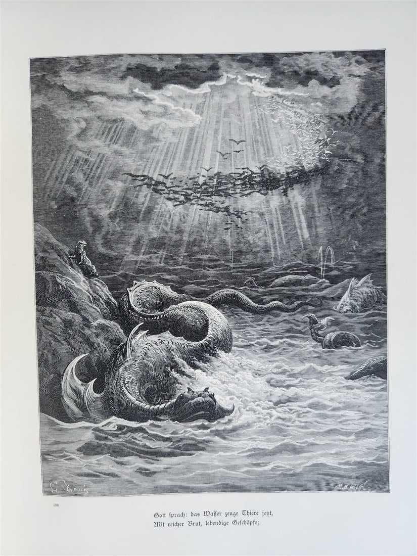 1880s PARADISE LOST by JOHN MILTON antique GUSTAVE DORE ILLUSTRATED FOLIO German - 13