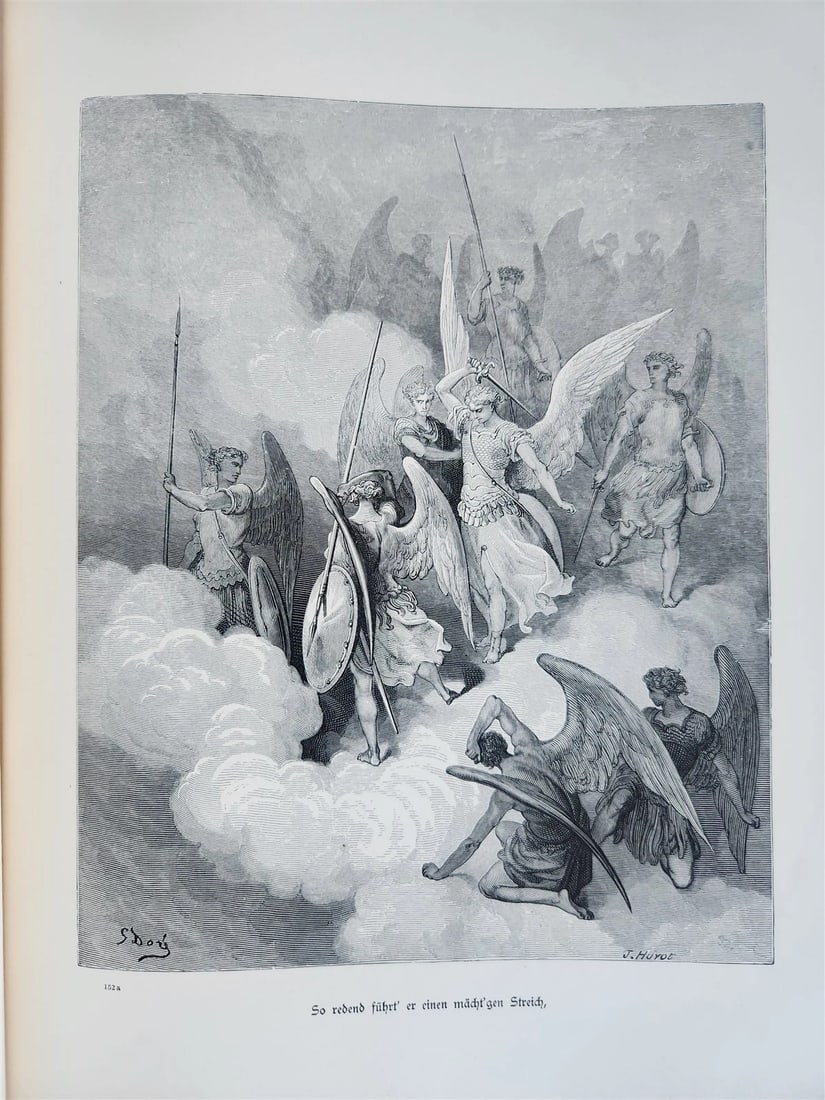 1880s PARADISE LOST by JOHN MILTON antique GUSTAVE DORE ILLUSTRATED FOLIO German - 20