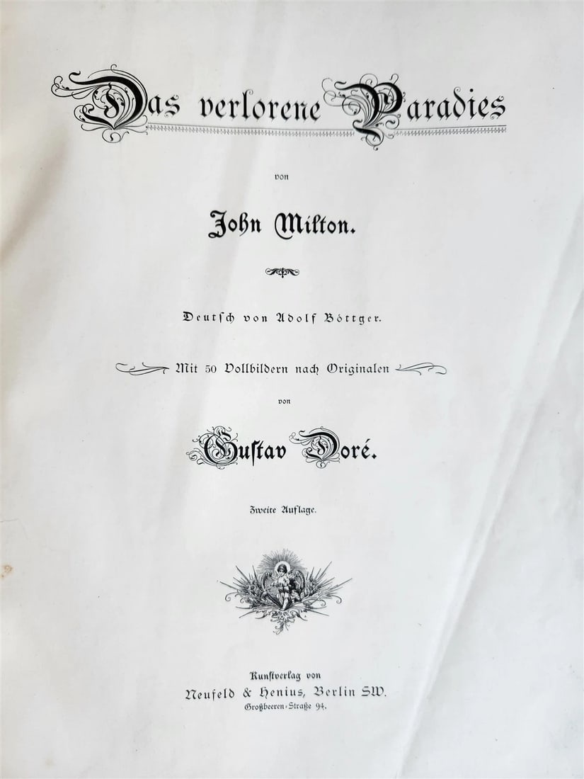 1880s PARADISE LOST by JOHN MILTON antique GUSTAVE DORE ILLUSTRATED FOLIO German - 2