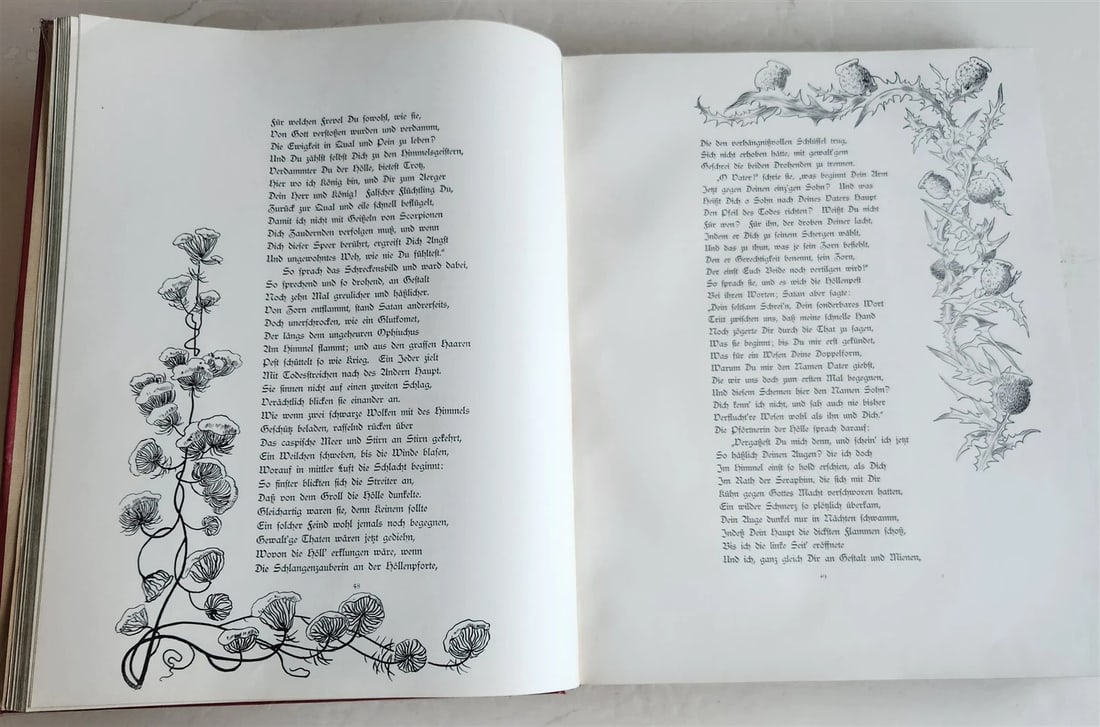 1880s PARADISE LOST by JOHN MILTON antique GUSTAVE DORE ILLUSTRATED FOLIO German - 9