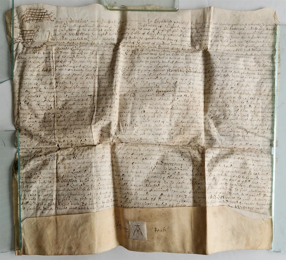 1666 17th CENTURY MANUSCRIPT on VELLUM ANTIQUE BRITISH LEGAL DOCUMENT in ENGLISH (1 of 10)