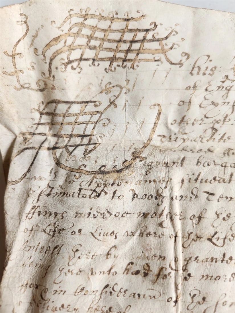 1666 17th CENTURY MANUSCRIPT on VELLUM ANTIQUE BRITISH LEGAL DOCUMENT in ENGLISH - 2