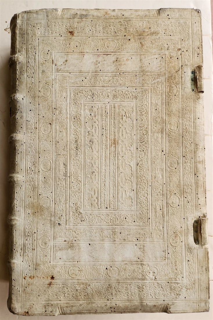 1612 THEOLOGY by BEDE antique PIGSKIN BOUND MASSIVE FOLIO - 4