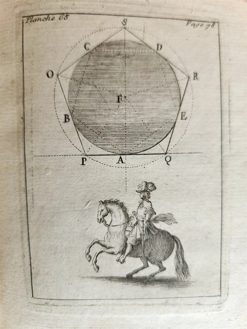 1716 GEOMETRY by LE CLERC antique ILLUSTRATED w/ 45 ENGRAVINGS - 10