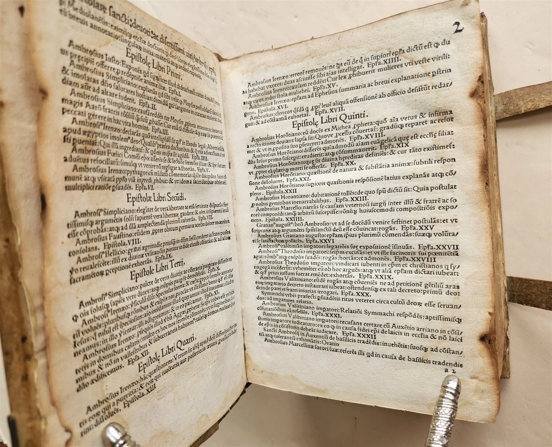 1506 POST-INCUNABULA ST.AMBROSE of MILAN antique OMNIA OPERA v. III - 7