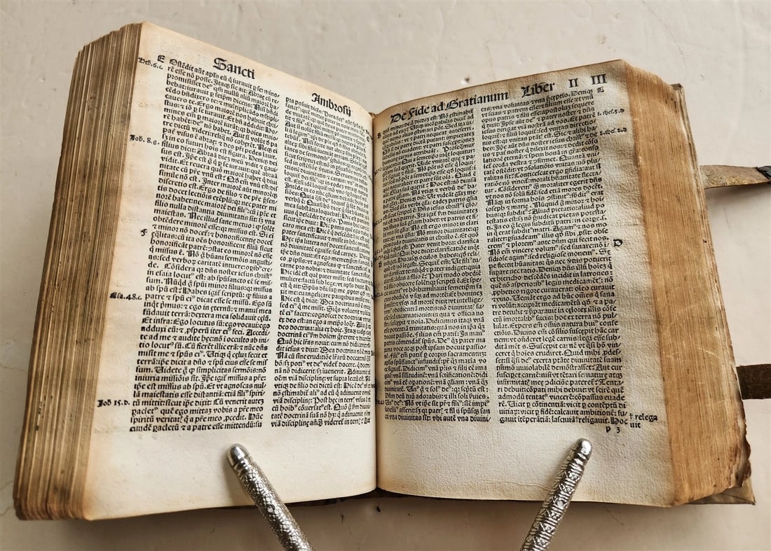 1506 POST-INCUNABULA ST.AMBROSE of MILAN antique OMNIA OPERA v. III - 8