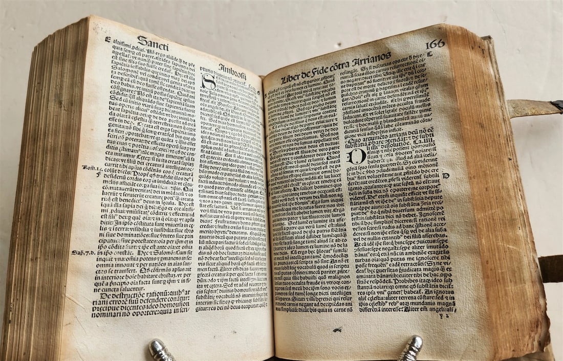 1506 POST-INCUNABULA ST.AMBROSE of MILAN antique OMNIA OPERA v. III - 9