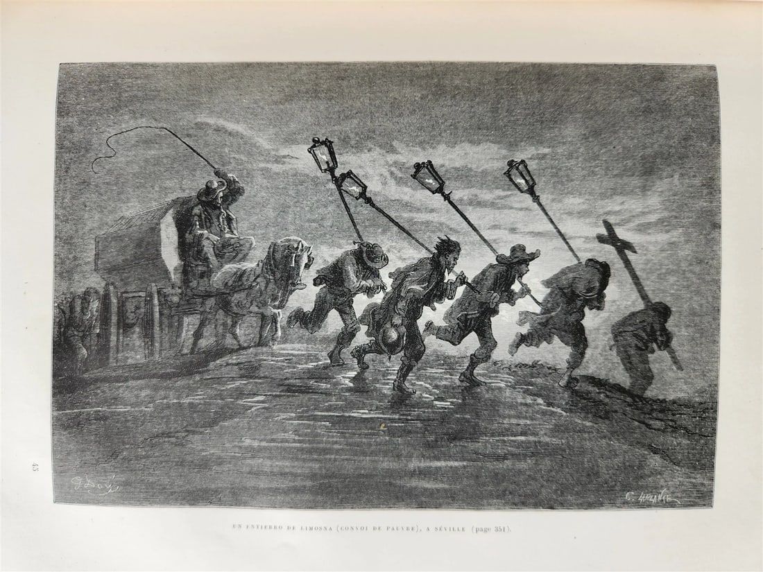 1874 L'ESPAGNE Illustrated by GUSTAVE DORE antique DESCRIPTION of SPAIN FOLIO - 14