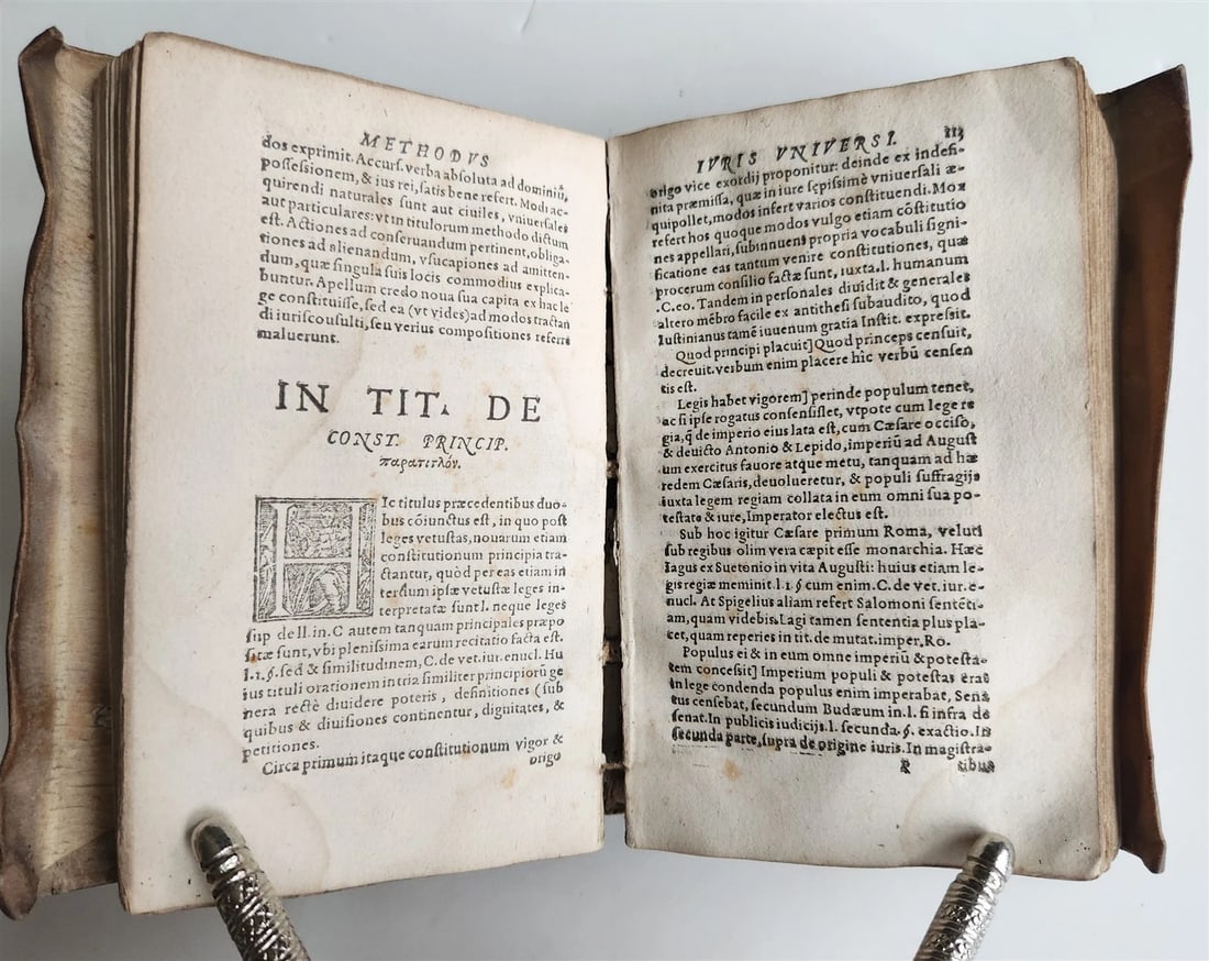 1564 LAW BOOK Methodus Iuris Universi Iustiniana antique VELLUM BOUND - 7