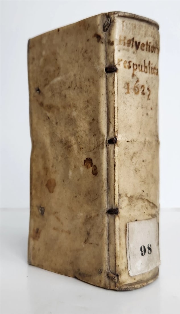 1627 SWITZERLAND history & travel guide Helvetiorum Respublica antique VELLUM - 2