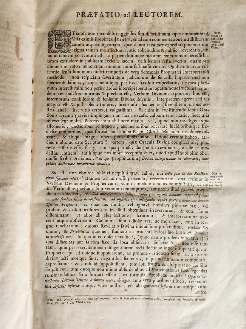 1724 BIBLE COMMENTARIES by Campegii VITRINGA antique VELLUM BOUND FOLIO part I - 7